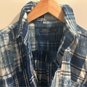 Polo by Ralph Lauren Blue and White Plaid Dress